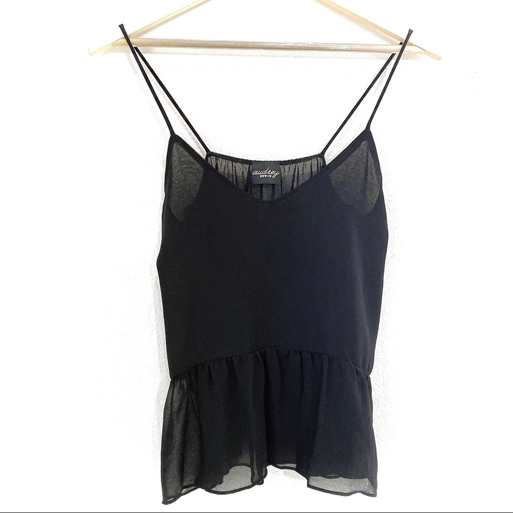 Audrey Black Spaghetti Strap Top Blouse